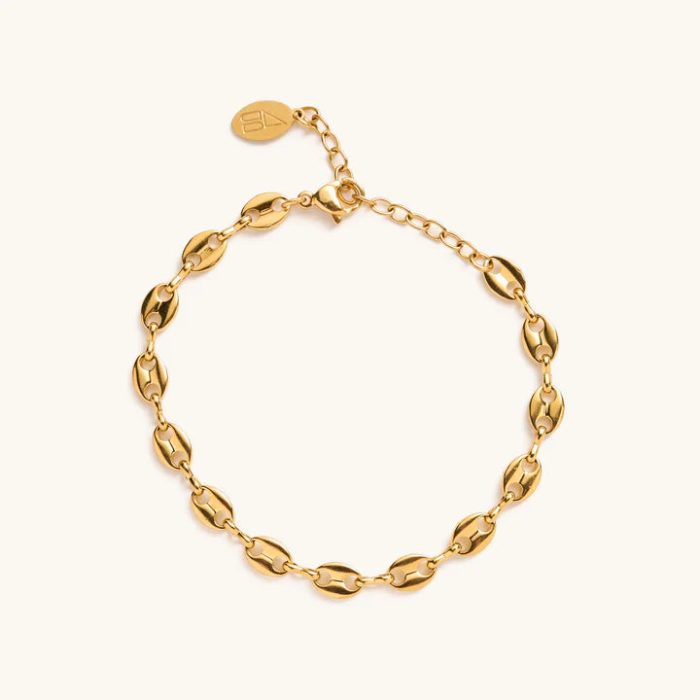 Waterproof Gold Millie Coffee Bean Bracelet