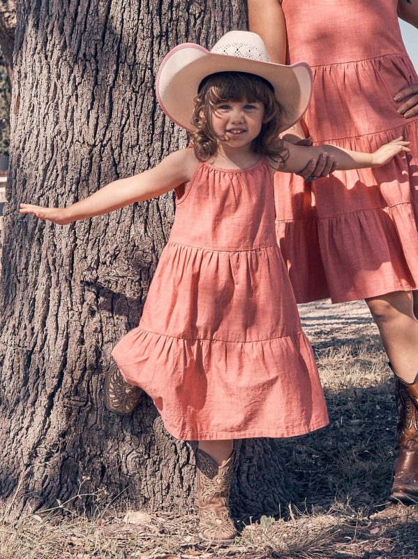 Wrangler Girl's Red Tiered Tank Maxi Dress