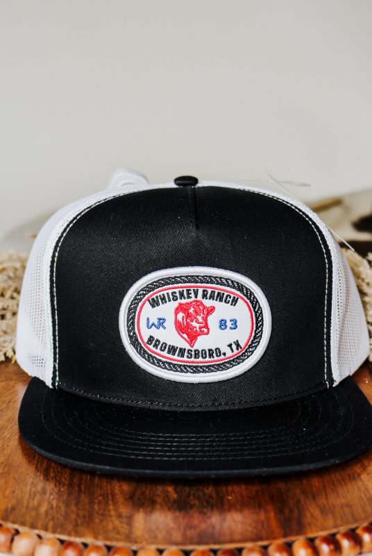 Whiskey Ranch Patch Black & White Mesh Cap