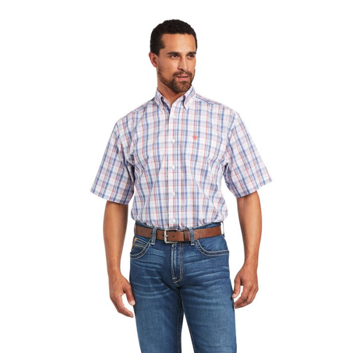 White Stripe Ariat Wrinkle Free Nasir Classic Fit Shirt