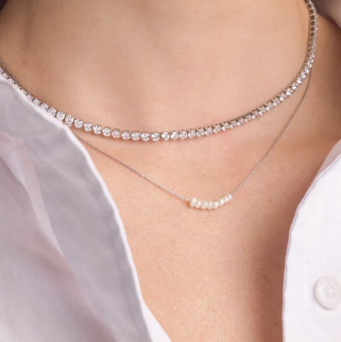 Waterproof Stella Silver Tennis Necklace